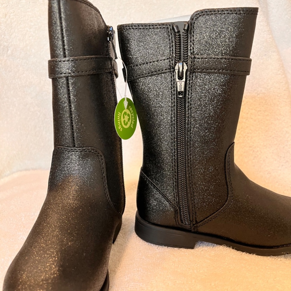 Stride Rite Toddler Size 8 Josephine Boot Black Glitter - Picture 3 of 4